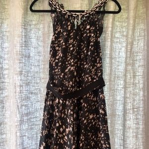 Elie Tahari Patterned Dress with Braided Neckline